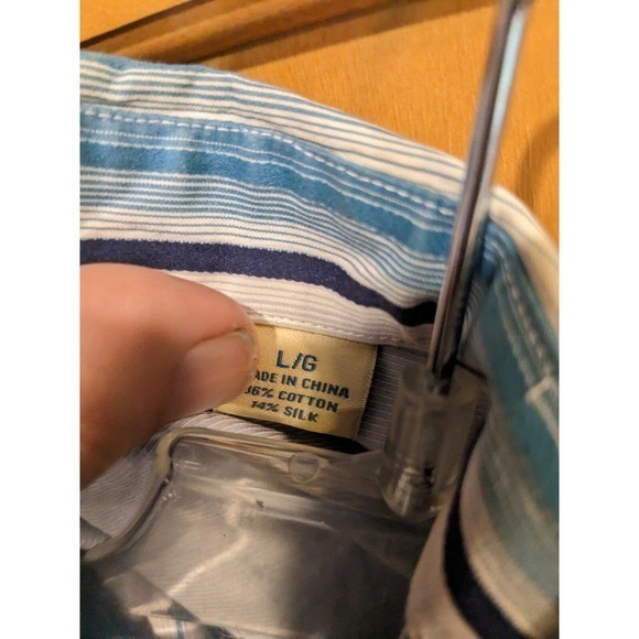 TOMMY BAHAMA Men's Button‎ Down Shirt Large LONG Sleeve Hawaiian Cotton/Silk - Picture 3 of 5